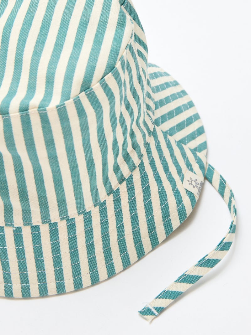 Bob a righe in cotone Verde - Kiabi