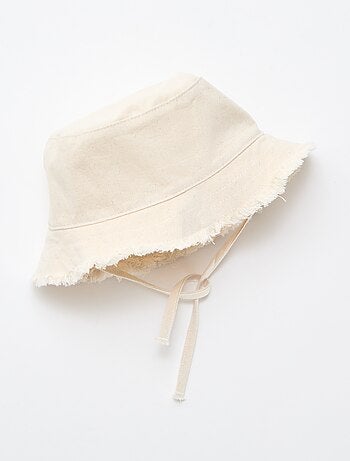 Bob con frange e lacci tinta unita in cotone