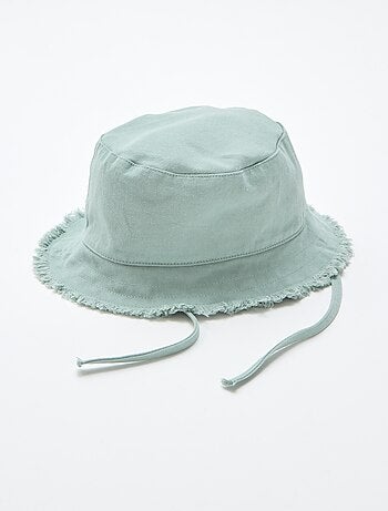 Bob con frange e lacci tinta unita in cotone