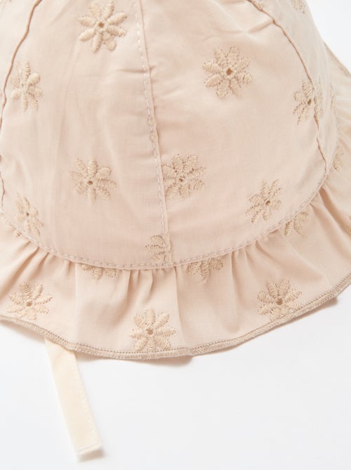 Bob con volant e fiori ricamati - Kiabi