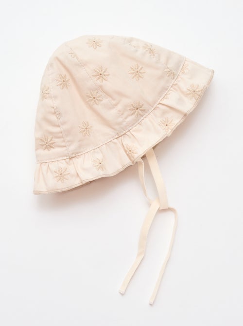 Bob con volant e fiori ricamati - Kiabi