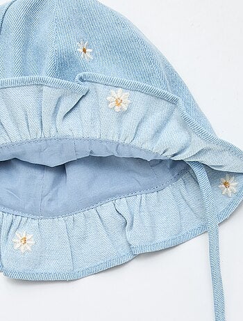 Bob in denim ricamato con fiori