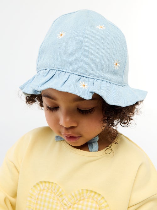 Bob in denim ricamato con fiori - Kiabi