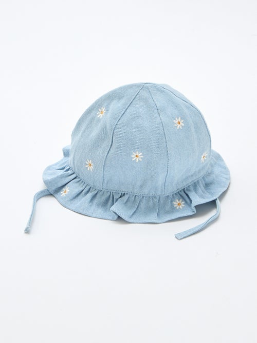 Bob in denim ricamato con fiori - Kiabi