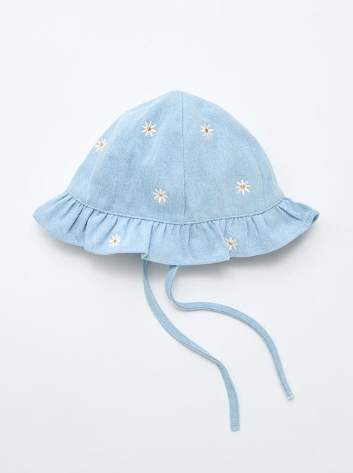 Bob in denim ricamato con fiori - Kiabi
