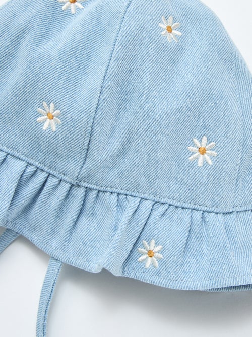 Bob in denim ricamato con fiori - Kiabi