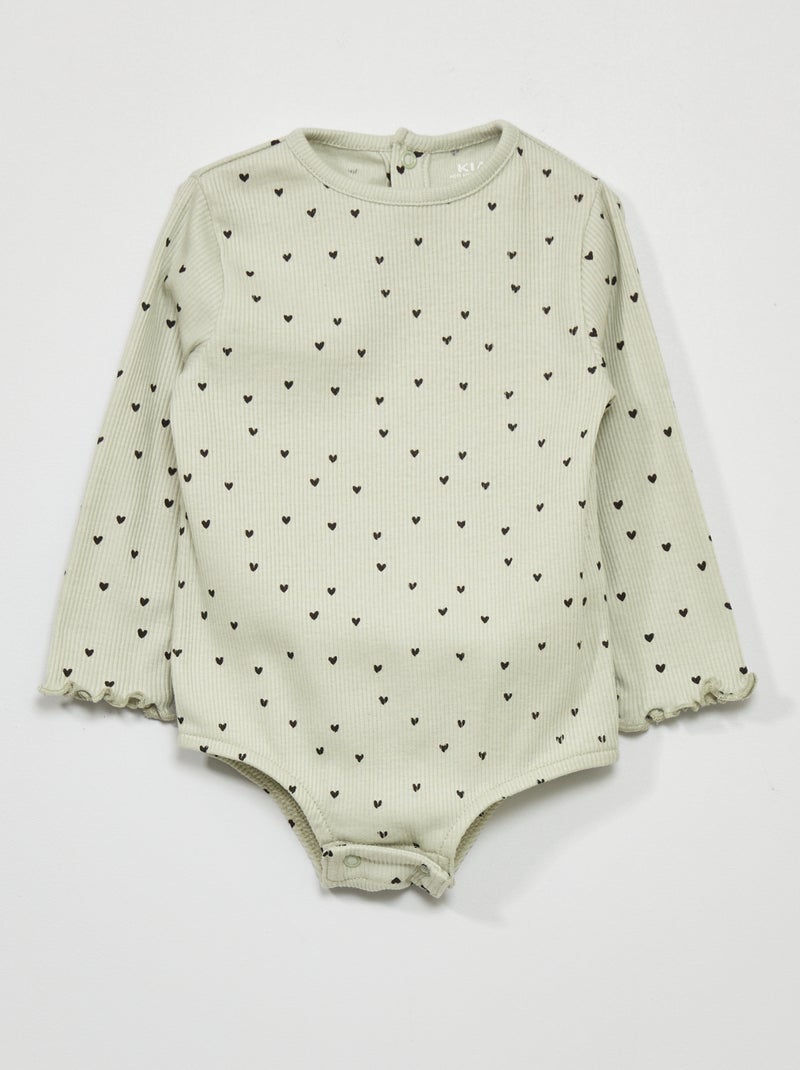 Body a coste con maniche lunghe BLU - Kiabi