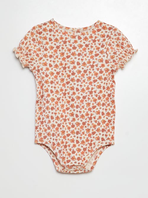Body a coste con motivo floreale - Kiabi