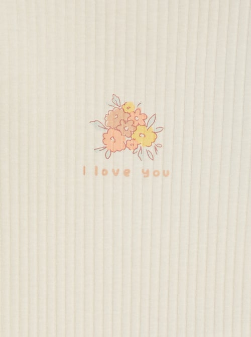 Body a coste con motivo floreale - Kiabi