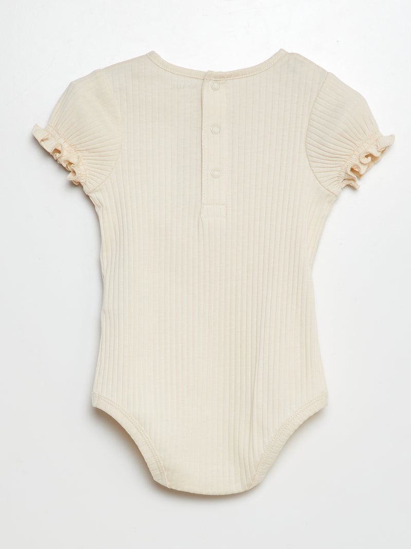 Body a coste con motivo floreale BIANCO - Kiabi