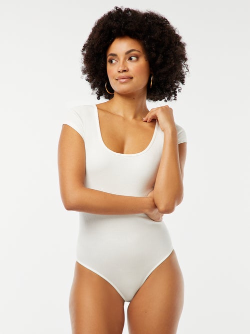 Body a coste e maniche corte - Kiabi