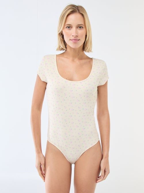 Body a coste e maniche corte - Kiabi