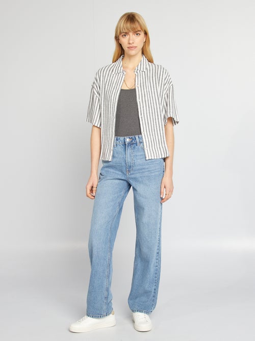 Body a coste e maniche corte - Kiabi