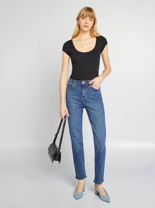 Body a coste e maniche corte - Kiabi