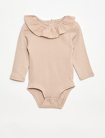 Body a costine con colletto