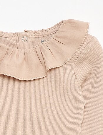 Body a costine con colletto