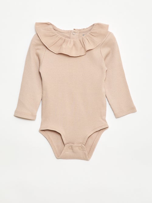 Body a costine con colletto - Kiabi