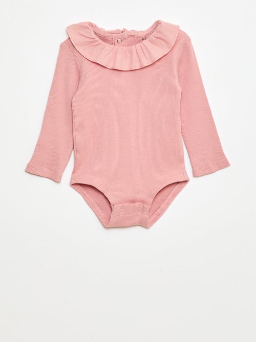 Body a costine con colletto - Kiabi