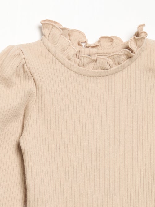 Body a costine con collo fantasia - Kiabi