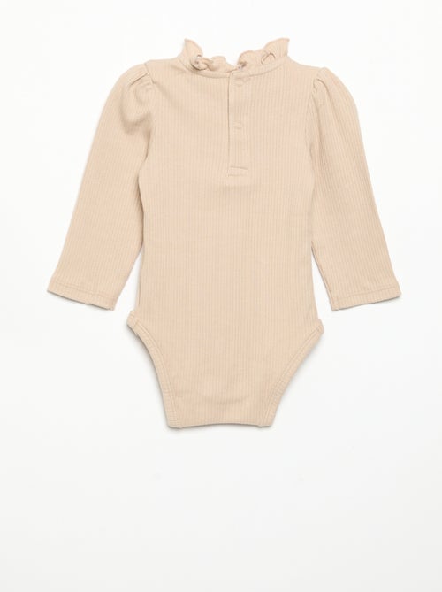 Body a costine con collo fantasia - Kiabi