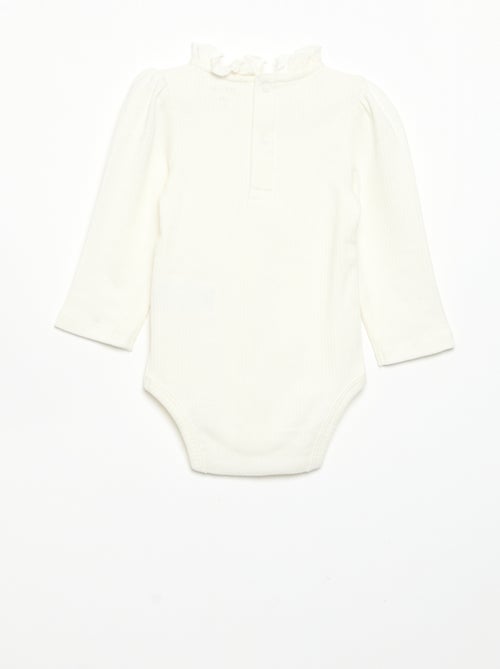 Body a costine con collo fantasia - Kiabi