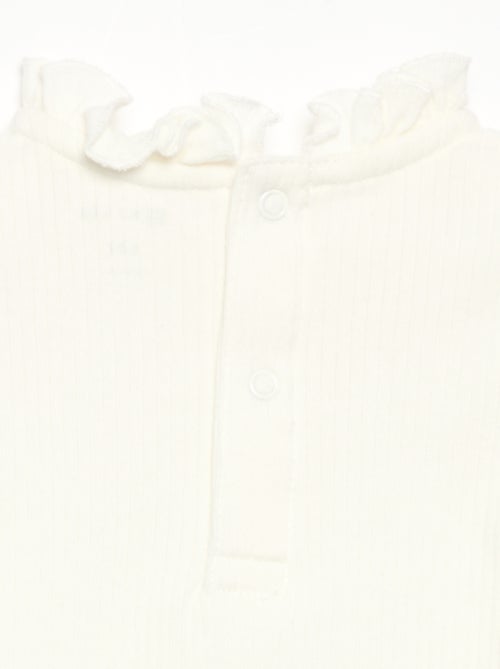 Body a costine con collo fantasia - Kiabi