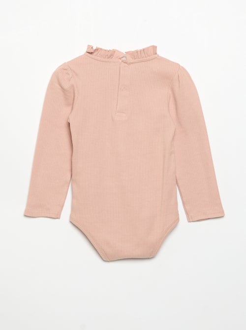 Body a costine con collo fantasia - Kiabi Body a costine con collo fantasia - Kiabi