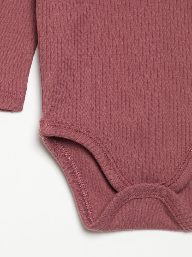 Body a costine con collo fantasia Rosa - Kiabi