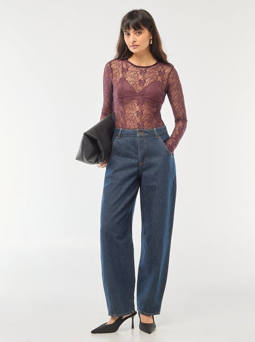 Body a girocollo in pizzo - Kiabi