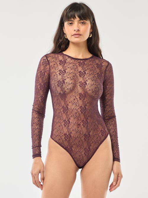 Body a girocollo in pizzo - Kiabi