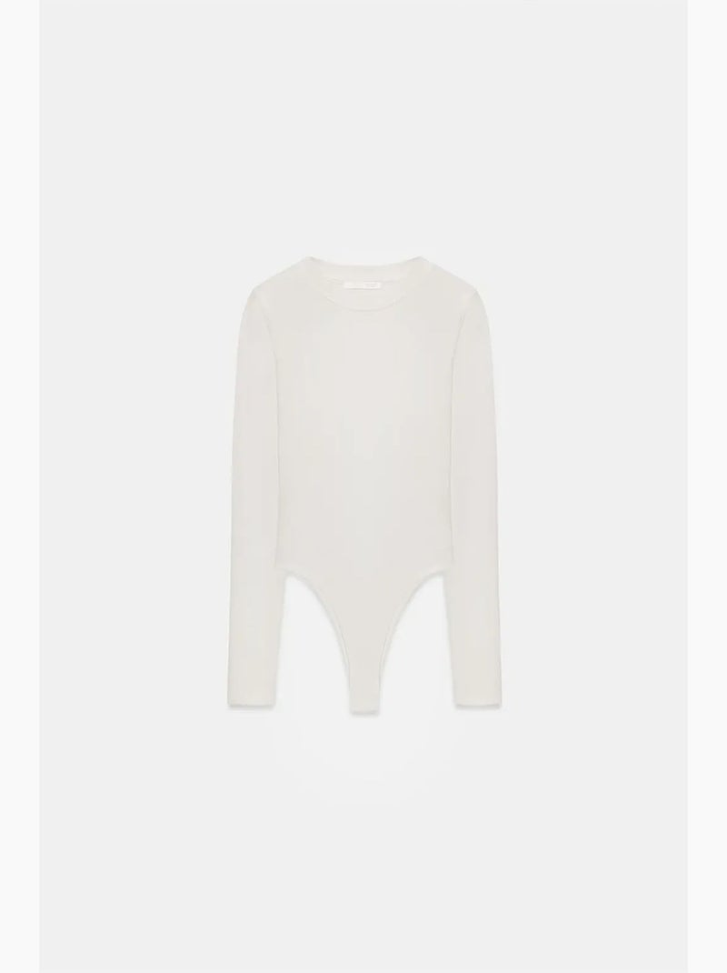 Body a jersey slim fit con scollo a girocollo dilvin Ecru - Kiabi