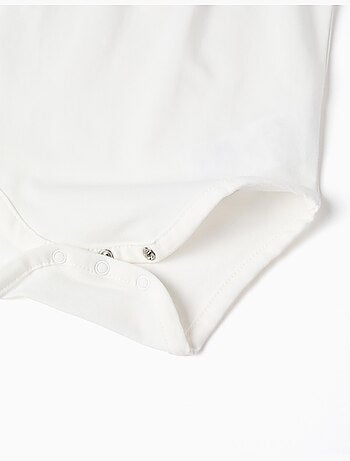 Body a manica corta con colletto ricamato