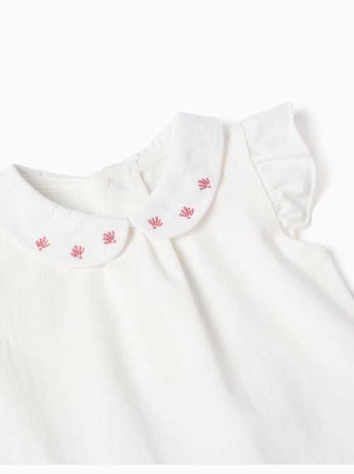 Body a manica corta con colletto ricamato - Kiabi