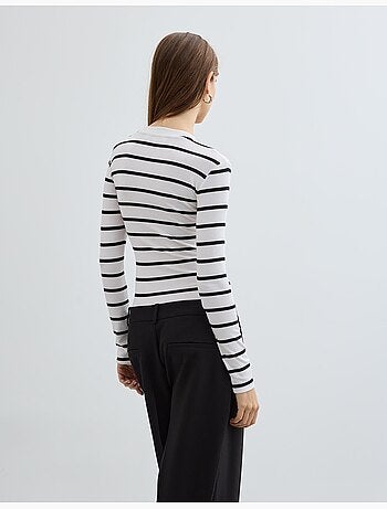 Body a manica lunga a righe, MO Fashion
