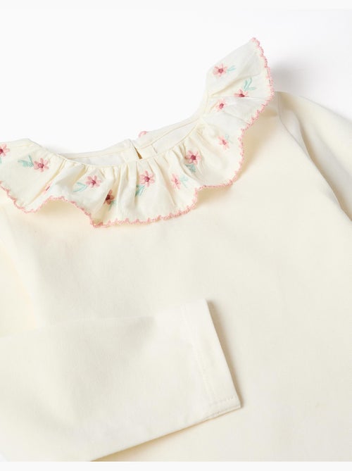 Body a manica lunga con colletto arricciato floreale - Kiabi