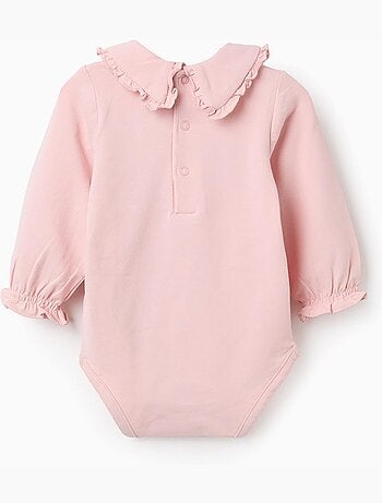 Body a manica lunga con colletto arricciato