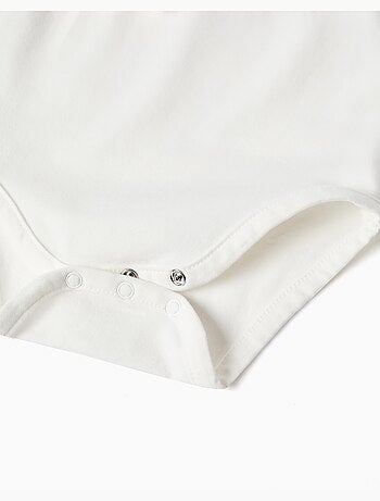 Body a manica lunga con fiori ricamati