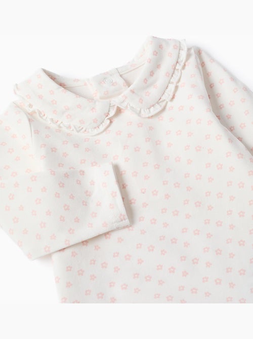 Body a manica lunga con motivo floreale - Kiabi