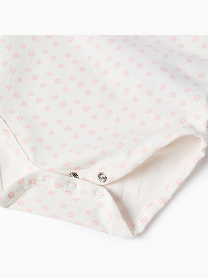 Body a manica lunga con motivo floreale Bianco - Kiabi