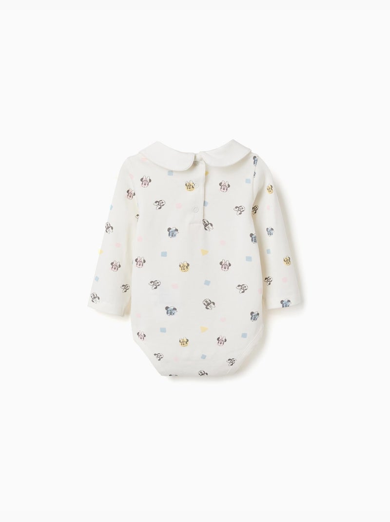 Body a manica lunga con motivo Minnie Bianco - Kiabi