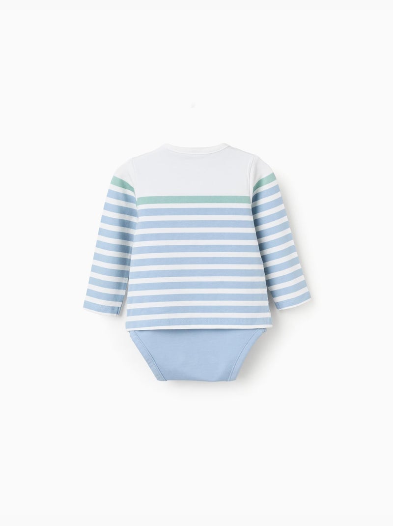 Body a manica lunga con righe Blu chiaro - Kiabi