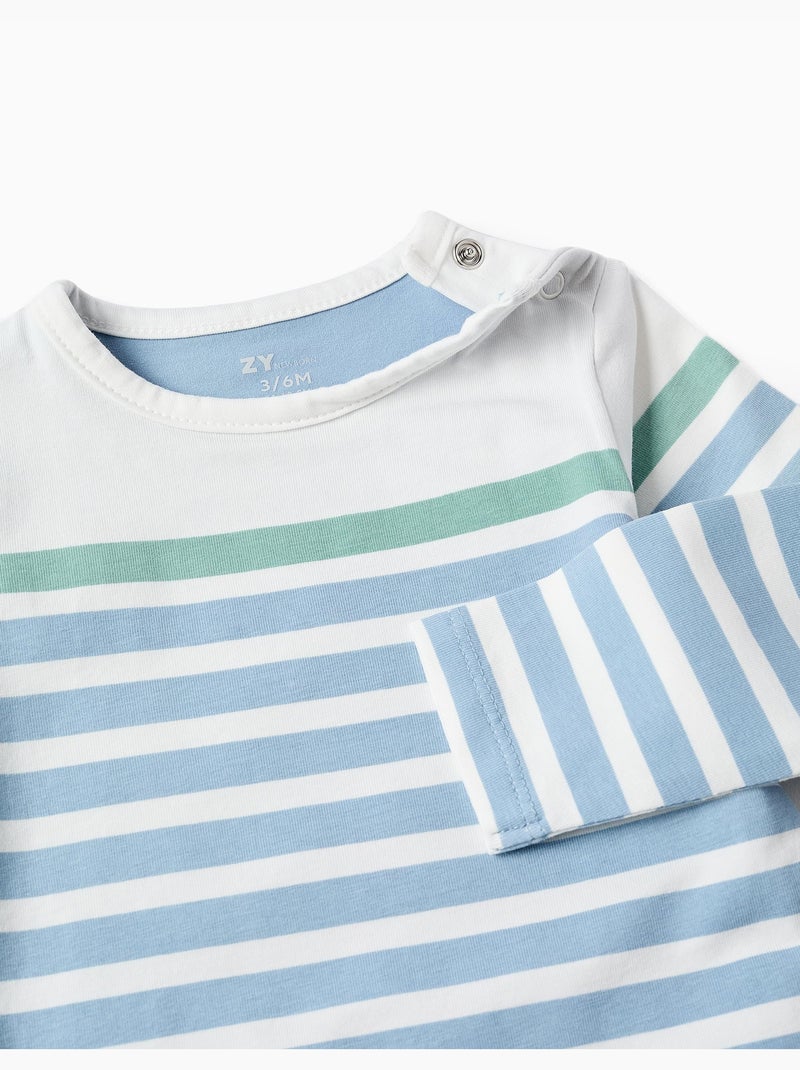 Body a manica lunga con righe Blu chiaro - Kiabi