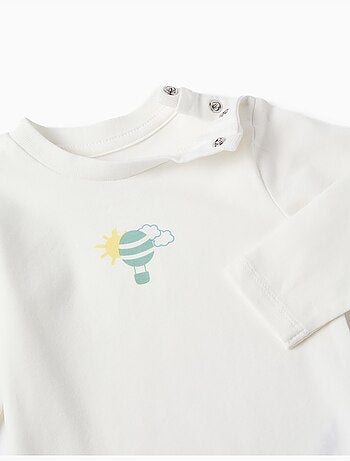 Body a manica lunga con stampa mongolfiera