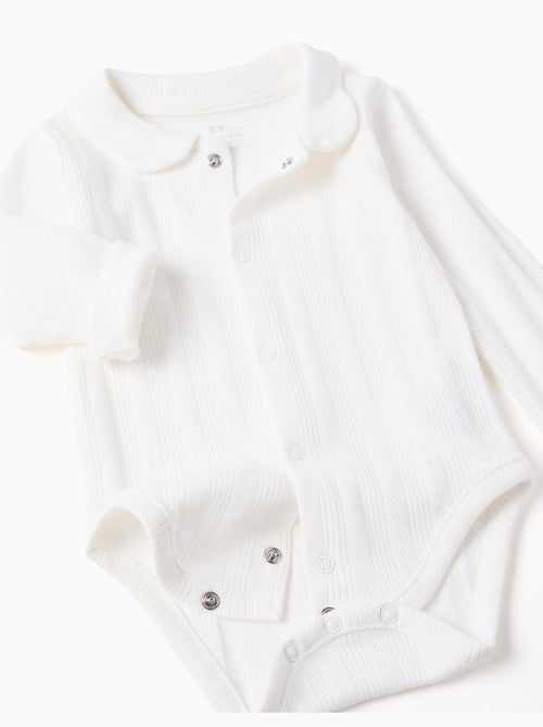 Body a manica lunga in cotone a costine - Kiabi