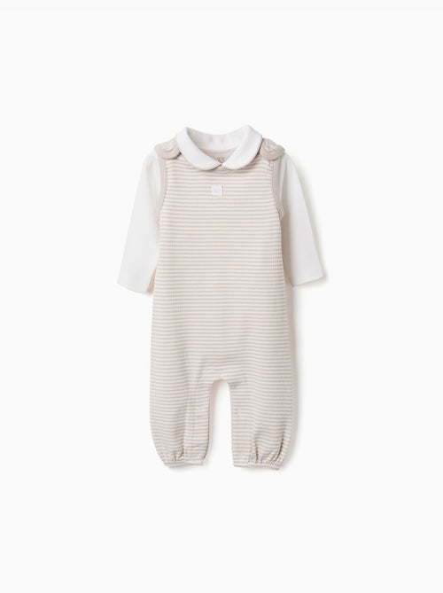 Body a manica lunga + salopette a righe - Kiabi Body a manica lunga + salopette a righe - Kiabi