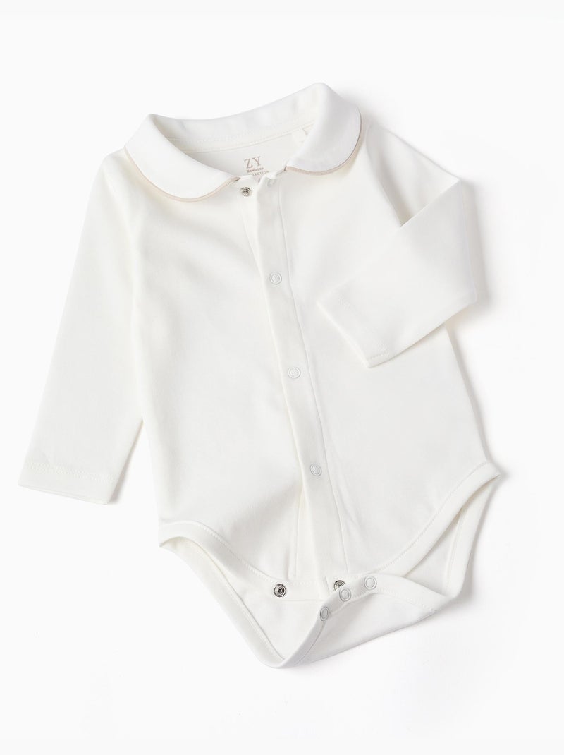 Body a manica lunga + salopette a righe Bianco - Kiabi