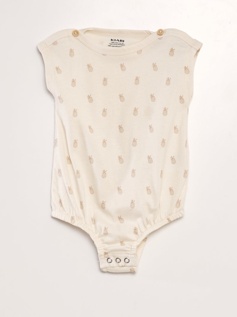 Body a maniche corte con bottoni BIANCO - Kiabi