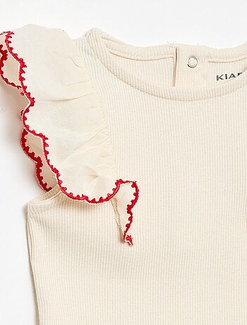 Body a maniche corte con volant