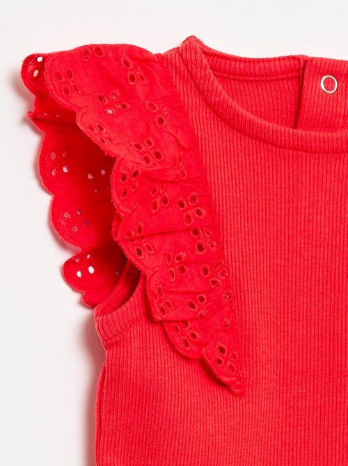 Body a maniche corte con volant - Kiabi