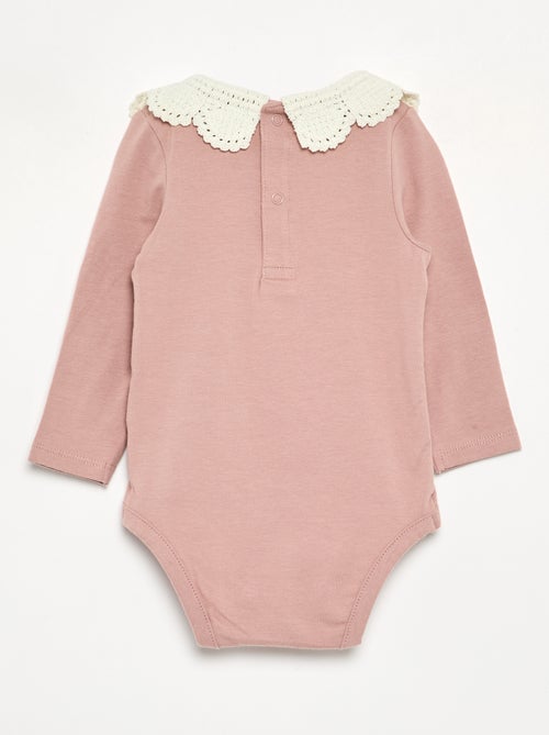Body a maniche lunghe con colletto in macramè - Kiabi Body a maniche lunghe con colletto in macramè - Kiabi
